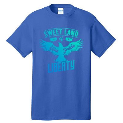 Sweet Land Of Liberty Usa Pride Bald Eagle Freedom Cool Gift Tall T-Shirt