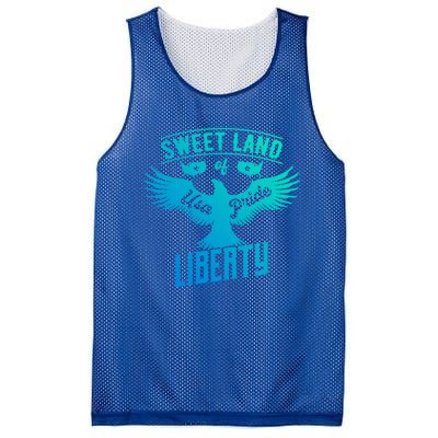 Sweet Land Of Liberty Usa Pride Bald Eagle Freedom Cool Gift Mesh Reversible Basketball Jersey Tank