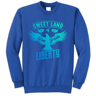 Sweet Land Of Liberty Usa Pride Bald Eagle Freedom Cool Gift Tall Sweatshirt