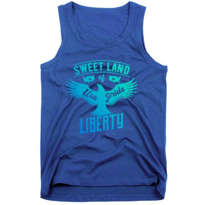 Sweet Land Of Liberty Usa Pride Bald Eagle Freedom Cool Gift Tank Top