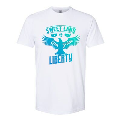 Sweet Land Of Liberty Usa Pride Bald Eagle Freedom Cool Gift Softstyle CVC T-Shirt