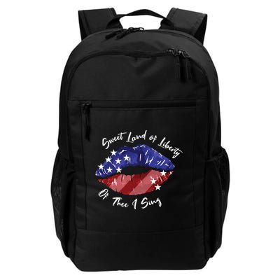 Sweet Land Of Liberty Of Thee I Sing Usa Lips 4th Of July Gift Backpack