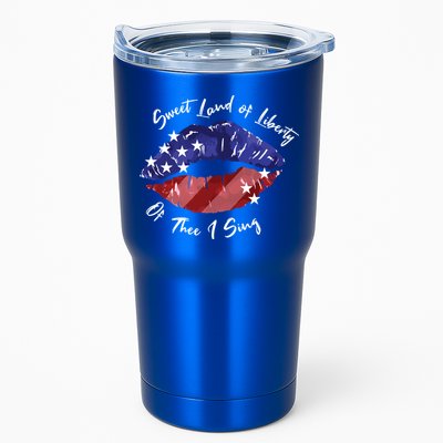 Sweet Land Of Liberty Of Thee I Sing Usa Lips 4th Of July Gift Tumbler