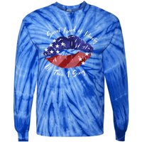 Sweet Land Of Liberty Of Thee I Sing Usa Lips 4th Of July Gift Tie-Dye Long Sleeve Shirt