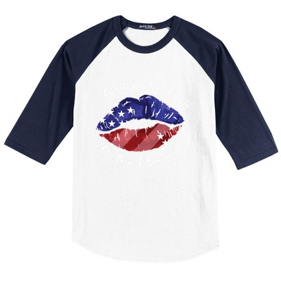 Sweet Land Of Liberty Of Thee I Sing Usa Lips 4th Of July Gift Baseball Sleeve Shirt