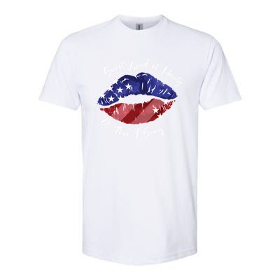 Sweet Land Of Liberty Of Thee I Sing Usa Lips 4th Of July Gift Softstyle CVC T-Shirt