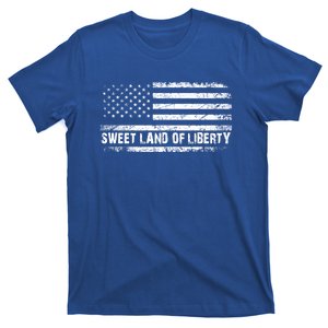 Sweet Land Of Liberty Tee Usa Flag Distressed 4th Of July Gift T-Shirt