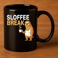 Sloffee Break 11oz C Handle Ceramic Mug