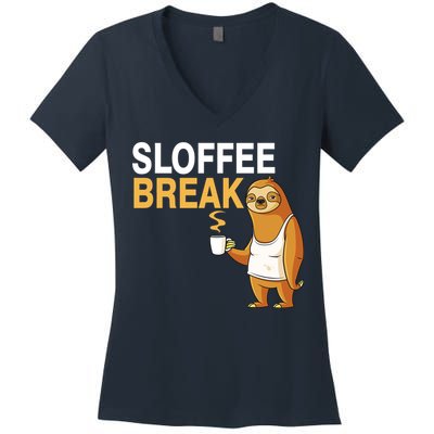 Sloffee Break Women's V-Neck T-Shirt