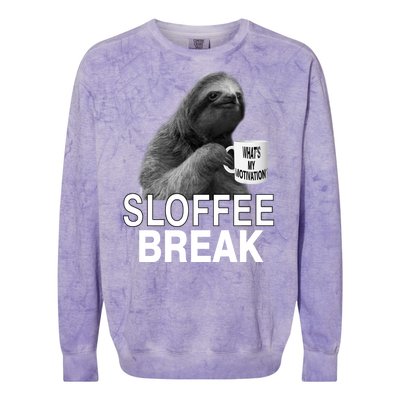 Sloffee Break What's My Motivation Colorblast Crewneck Sweatshirt