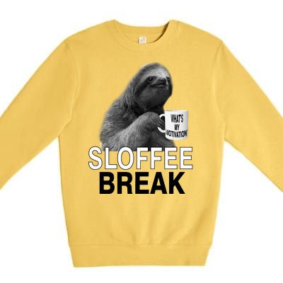 Sloffee Break What's My Motivation Premium Crewneck Sweatshirt