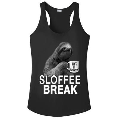 Sloffee Break What's My Motivation Ladies PosiCharge Competitor Racerback Tank