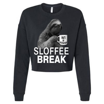 Sloffee Break What's My Motivation Cropped Pullover Crew