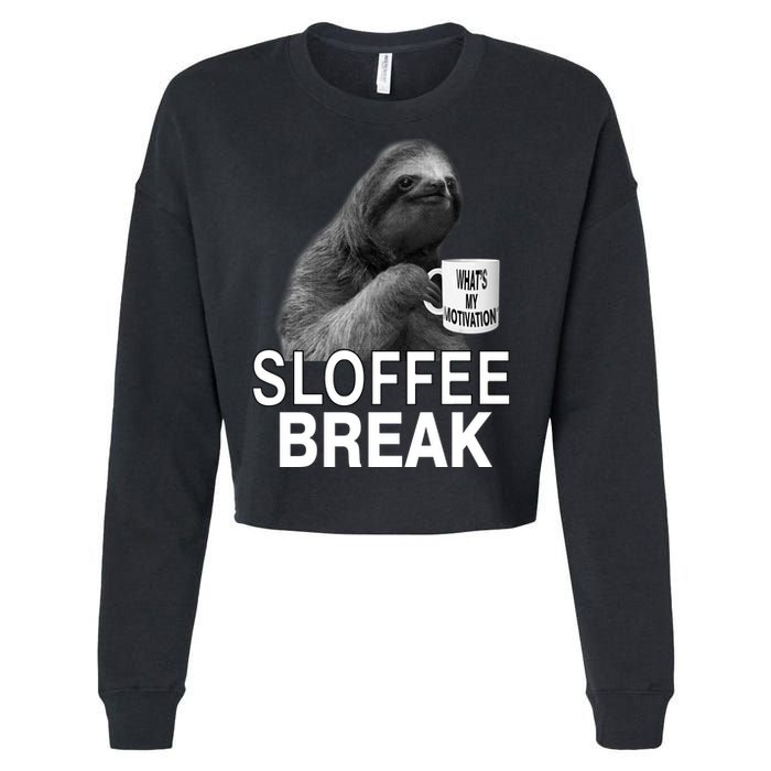 Sloffee Break What's My Motivation Cropped Pullover Crew