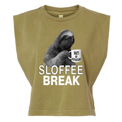Sloffee Break What's My Motivation Garment-Dyed Women's Muscle Tee