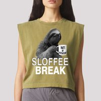 Sloffee Break What's My Motivation Garment-Dyed Women's Muscle Tee