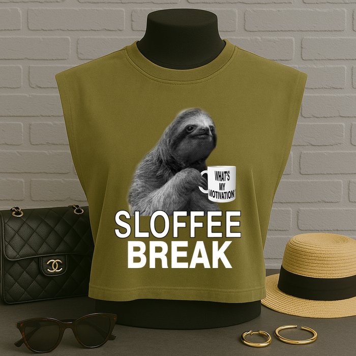 Sloffee Break What's My Motivation Garment-Dyed Women's Muscle Tee