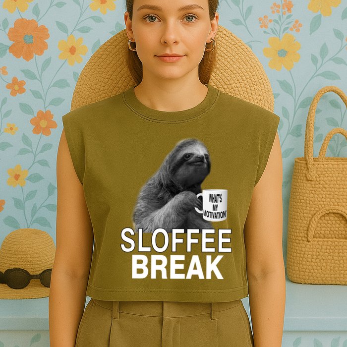 Sloffee Break What's My Motivation Garment-Dyed Women's Muscle Tee