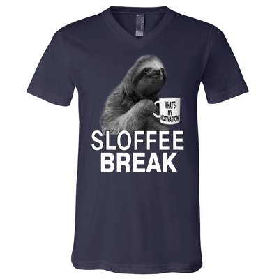 Sloffee Break What's My Motivation V-Neck T-Shirt