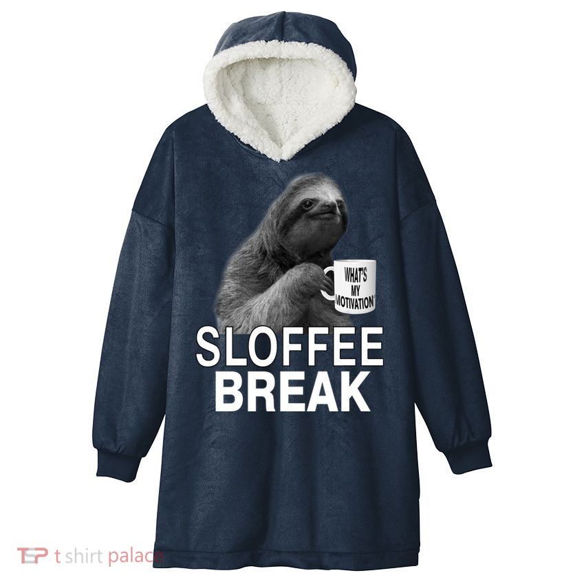 Sloffee Break What's My Motivation Hooded Wearable Blanket