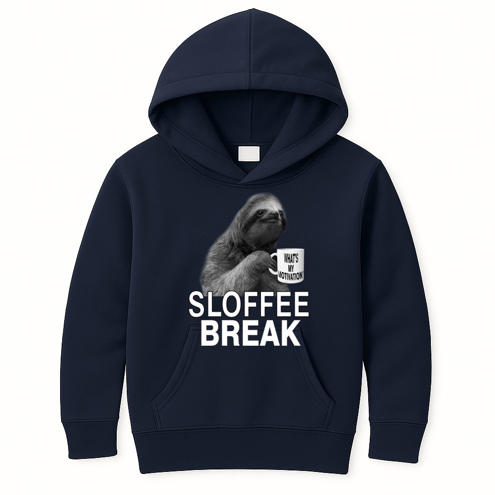 Sloffee Break What's My Motivation Kids Hoodie
