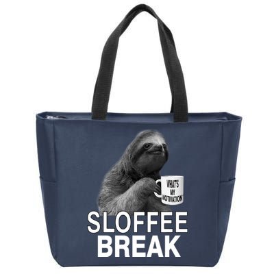 Sloffee Break What's My Motivation Zip Tote Bag