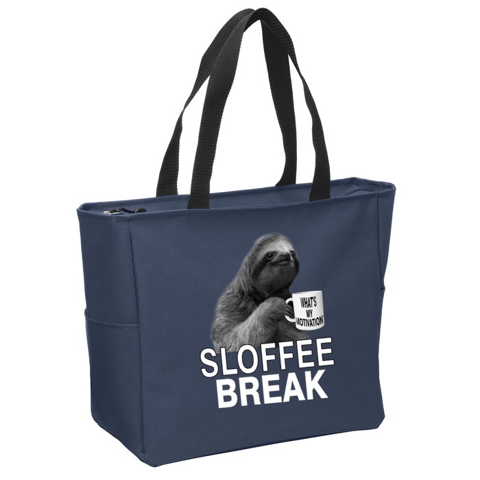 Sloffee Break What's My Motivation Zip Tote Bag