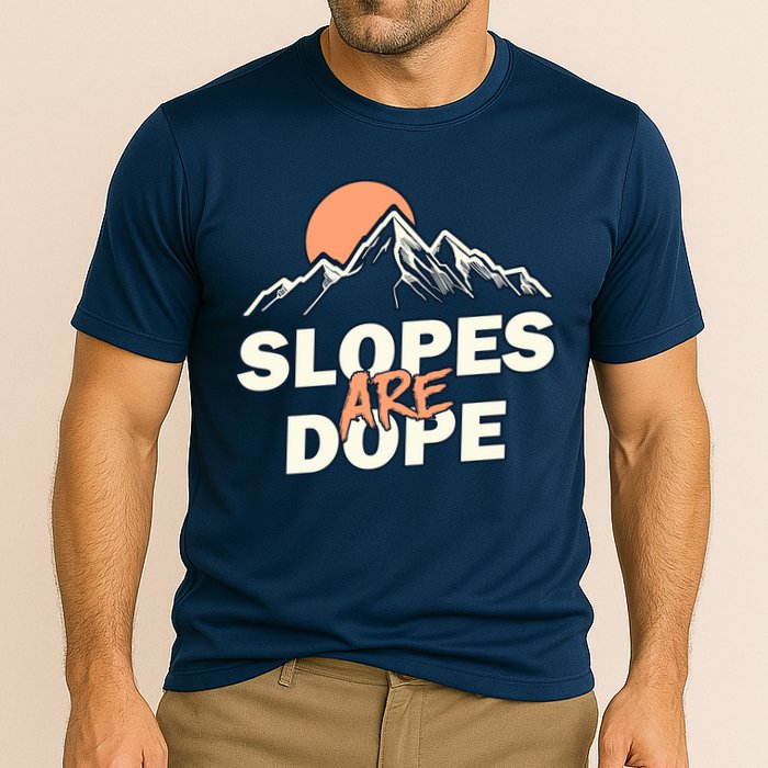 Slopes Are Dope Funny Skiing Cooling Performance Crew T-Shirt