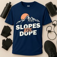 Slopes Are Dope Funny Skiing Cooling Performance Crew T-Shirt