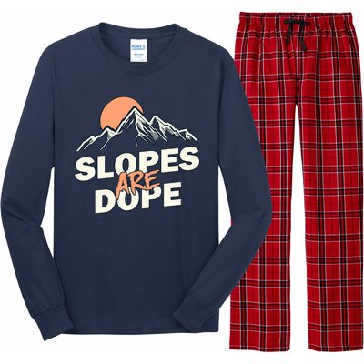 Slopes Are Dope Funny Skiing Long Sleeve Pajama Set