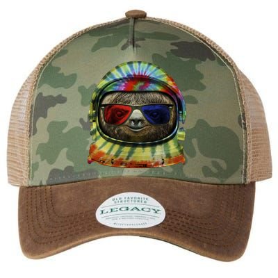 Sloth Astronaut 3D Legacy Tie Dye Trucker Hat