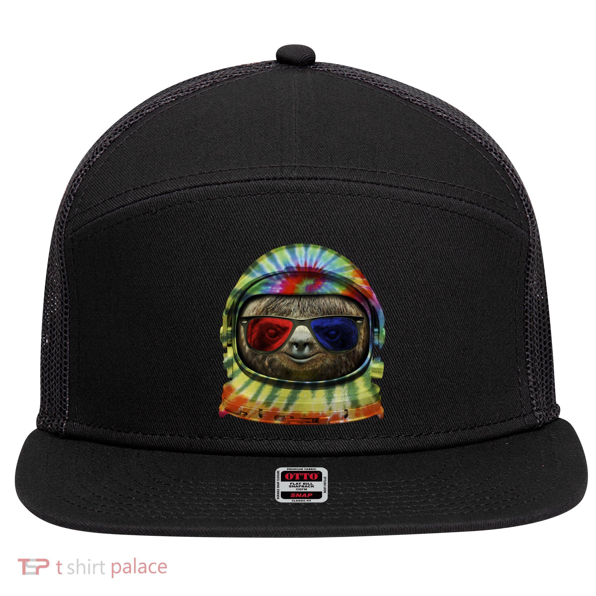 Sloth Astronaut 3D 7 Panel Mesh Trucker Snapback Hat