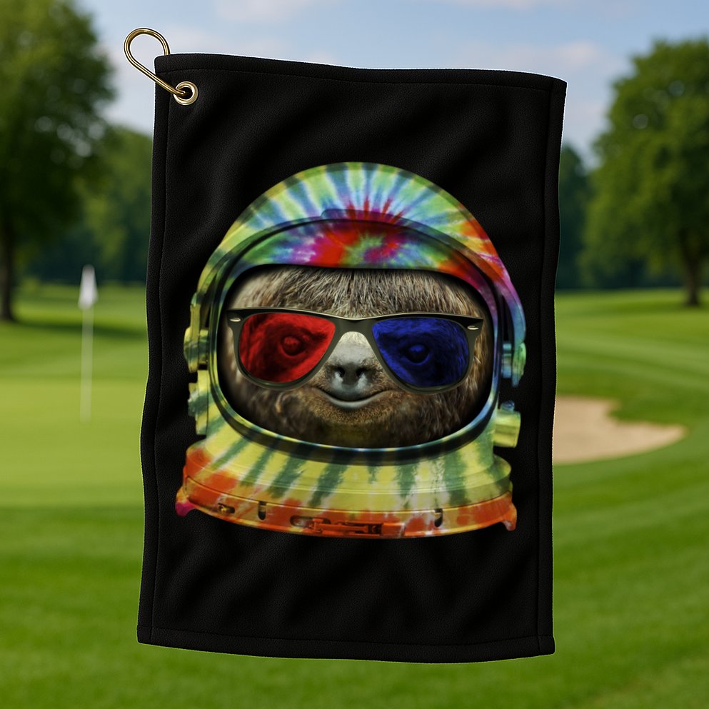 Sloth Astronaut 3D Golf Towel