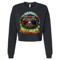 Sloth Astronaut 3D Cropped Pullover Crew