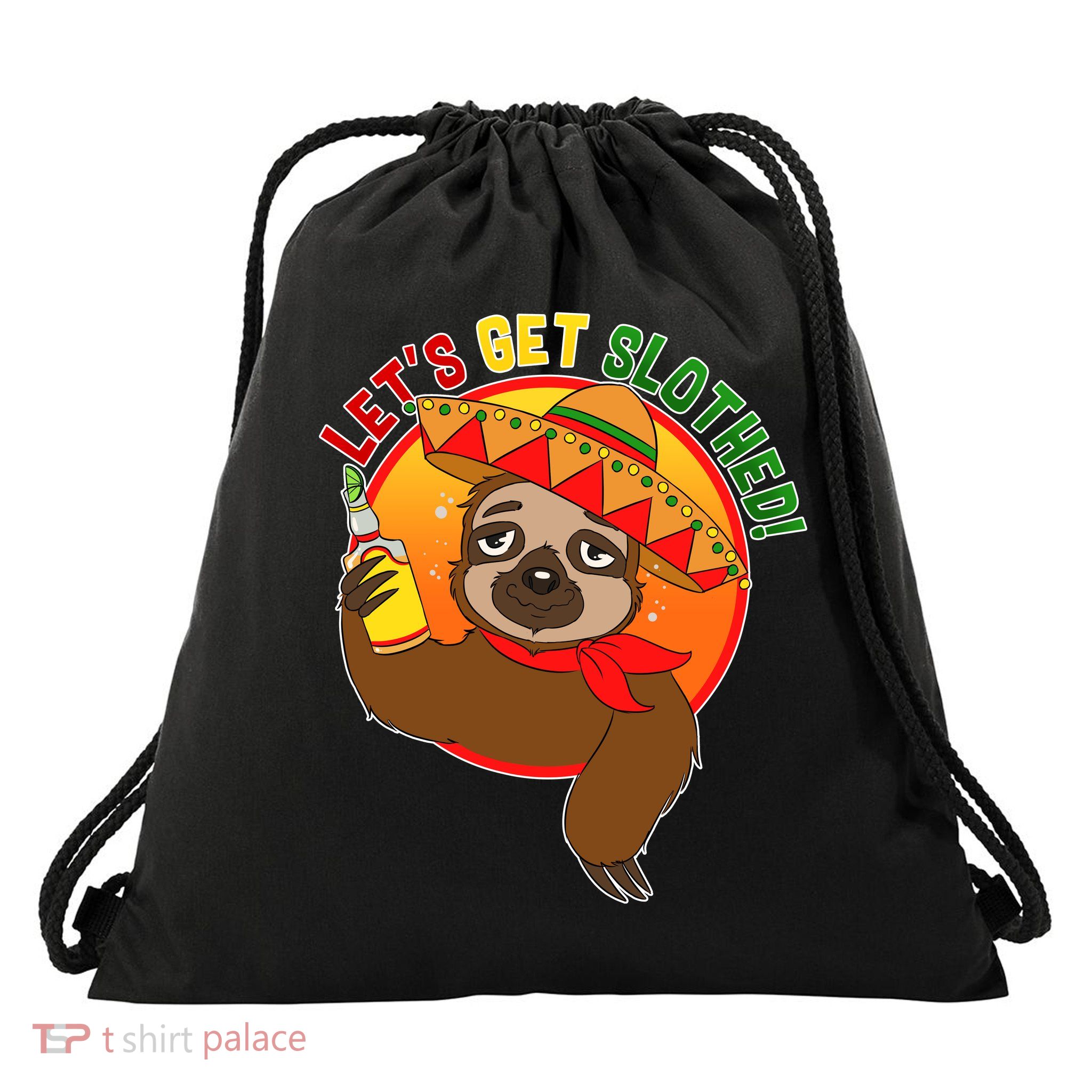 Sloth Cinco De Mayo Let's Get Slothed Drawstring Bag