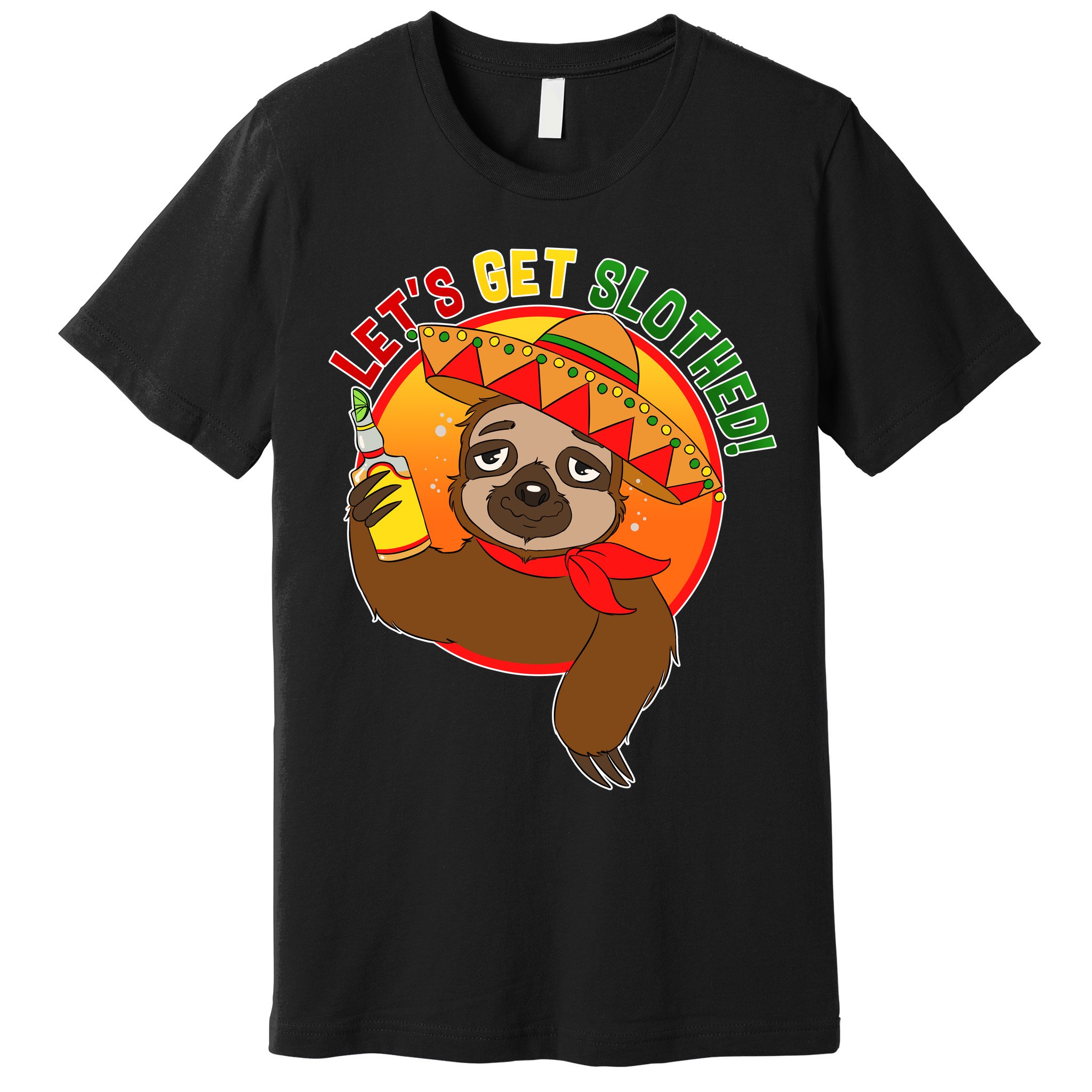 Sloth Cinco De Mayo Let's Get Slothed Premium T-Shirt