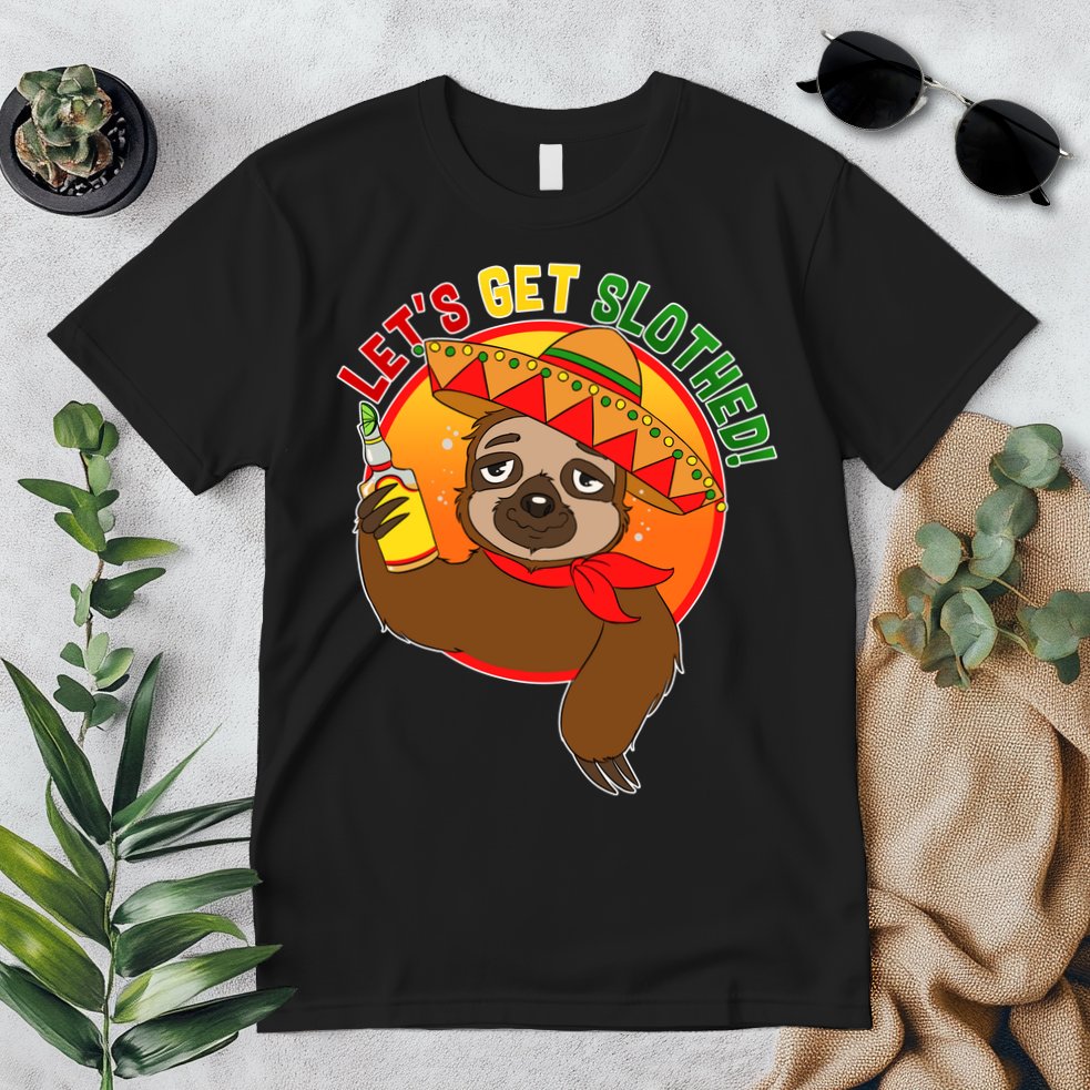Sloth Cinco De Mayo Let's Get Slothed Premium T-Shirt