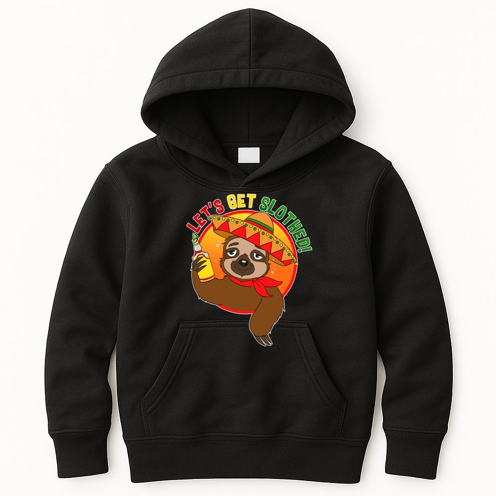 Sloth Cinco De Mayo Let's Get Slothed Kids Hoodie