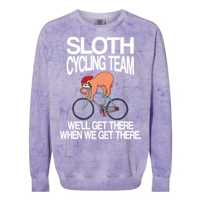 Sloth Cycling Team Colorblast Crewneck Sweatshirt