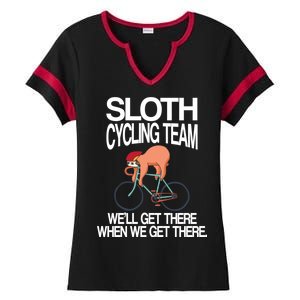 Sloth Cycling Team Ladies Halftime Notch Neck Tee