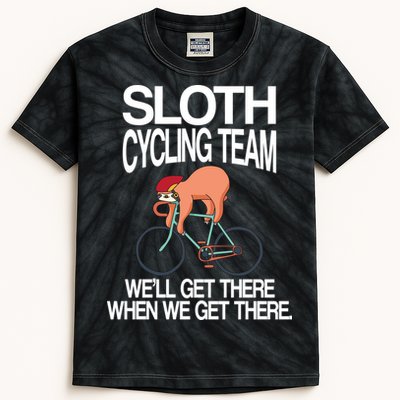 Sloth Cycling Team Kids Tie-Dye T-Shirt