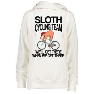 Sloth Cycling Team Womens Funnel Neck Pullover Hood