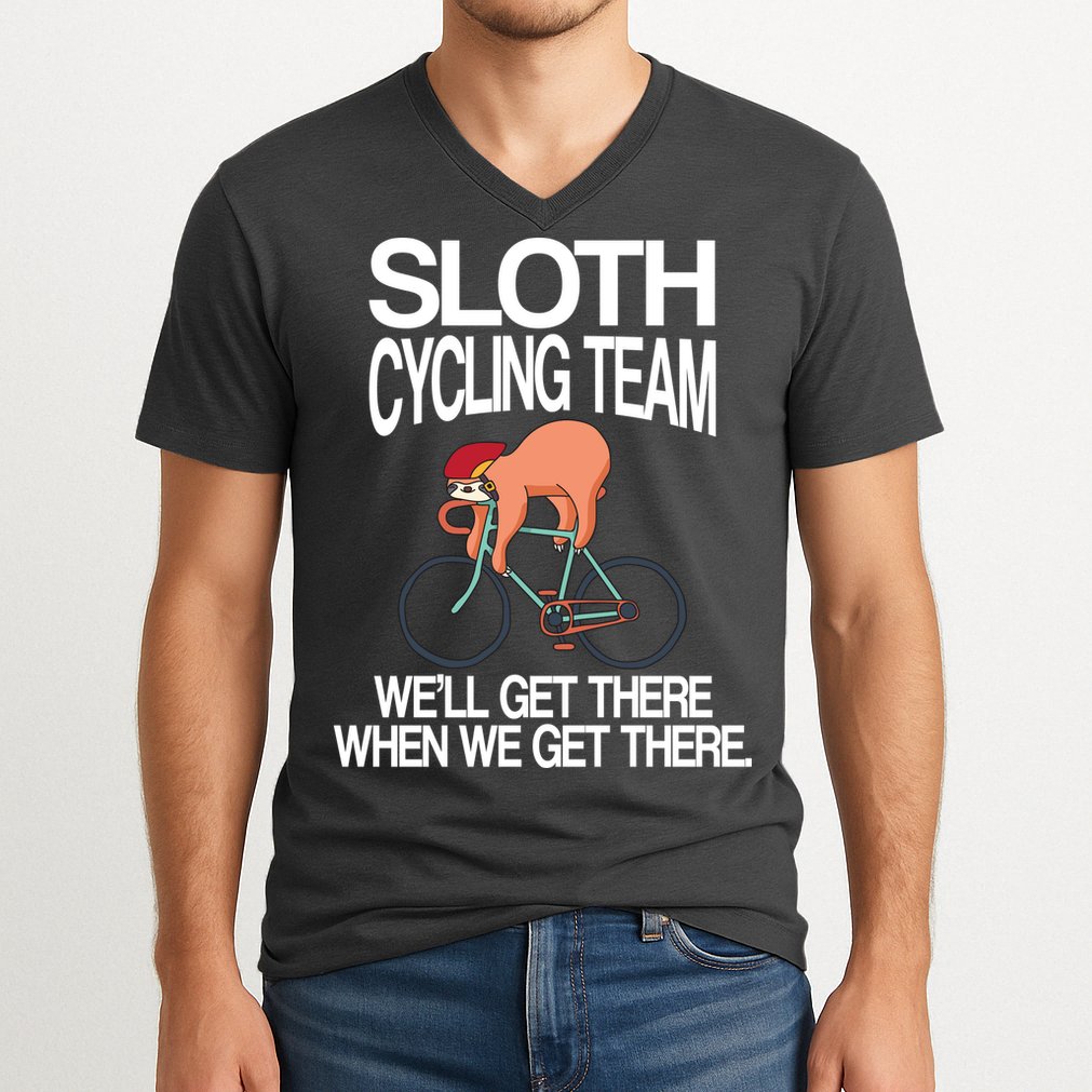 Sloth Cycling Team V-Neck T-Shirt