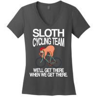 Sloth Cycling Team Women's V-Neck T-Shirt