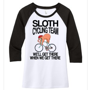 Sloth Cycling Team Women's Tri-Blend 3/4-Sleeve Raglan Shirt