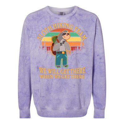 Sloth Hiking Team Colorblast Crewneck Sweatshirt