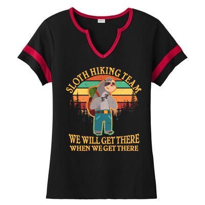 Sloth Hiking Team Ladies Halftime Notch Neck Tee