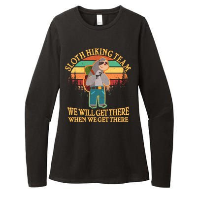 Sloth Hiking Team Womens CVC Long Sleeve Shirt