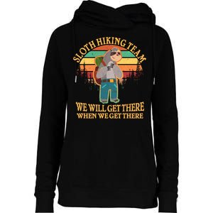 Sloth Hiking Team Womens Funnel Neck Pullover Hood