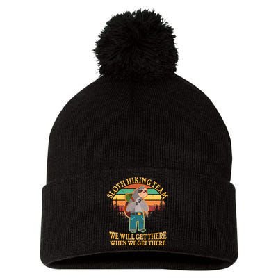 Sloth Hiking Team Pom Pom 12in Knit Beanie